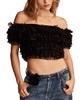 Women's Layered Off-The-Shoulder Mesh Party Top