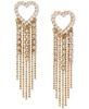by Nadri 18k Gold-Plated Cubic Zirconia Heart & Chain Fringe Drop Earrings