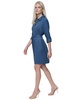 Women's Button-Front Belted Long-Sleeve Dress