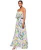 Women's Printed Pleated Strapless Gown