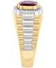EFFY® Men's Rhodolite (3-1/5 ct. t.w.) & Diamond (1/8 ct. t.w.) Ring in Sterling Silver & 14k Gold-Plate