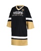 Women's Black Vegas Golden Knights Hurry-Up Offense Boxy V-Neck Half-Sleeve Sneaker Dress