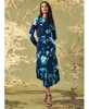 Women's Printed Gathered Midi Dress