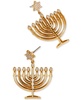 Gold-Tone Cubic Zirconia Polished Menorah Chandelier Drop Earrings