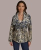 Women's Metallic Jacquard Zip-Front Jacket
