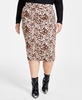 Trendy Plus Size Cheetah-Print Midi Skirt, Created for Macy's