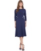 Women's Crewneck 3/4-Sleeve Fit & Flare Dress