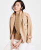 Women's Faux-Leather Belted Short Trench Jacket