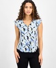 Petite Printed Ruffle-Sleeve Top