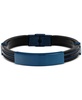 Men's Black Rubber Double Cable ID Bracelet in Stainless Steel