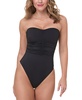 Women's Pana Floral Print Sweetheart Bandeau Ruched Center One-Piece Swimsuit