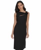 Women's Asymmetric-Neck Sleeveless Sheath Dress