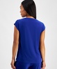 Petite Button-Neck Dolman-Sleeve Top