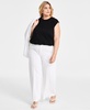 Trendy Plus Short-Sleeve Blouson Crewneck Top, Exclusively at Macy's