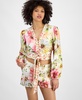 Women's Colette Floral-Print Tie-Front Cropped Top