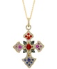 EFFY® Multi-Gemstone 18" Cross Pendant Necklace (3 ct. t.w.) in 14k Gold
