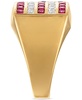 Men's Multi Lab Grown Gemstone Flag Ring (1-3/4 ct. t.w.) in 14k Gold-Plated Sterling Silver