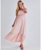 Maternity Angel Shirred Dress in Pink