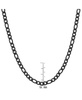 Men's black IP Plated Stainless Steel Figaro Chain Link Necklaces