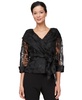 Women's Portrait-Neck Burnout-Organza Blouse