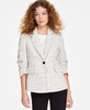 Women's Tweed Fringe Scrunch-Sleeve Blazer