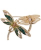 Gold-Tone Multi-Stone Dragonflies Pin