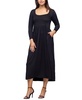 Women's Long Sleeve Empire Waist Pocket Maxi Dress