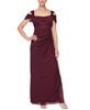 Cold-Shoulder Draped Metallic Gown