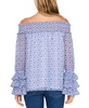 Women's Printed Ruffled Off-The-Shoulder Blouse