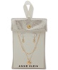 Gold-Tone 2-Pc. Set Textured Heart Layered Necklace & Matching Drop Earrings