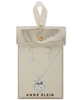 Silver-Tone Crystal Heart Pendant Necklace & Earrings Set