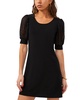 Petite Round-Neck Chiffon-Sleeve Swing Dress