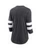 Women's Heathered Charcoal Las Vegas Raiders Primary Logo 3/4 Sleeve Scoop Neck T-shirt