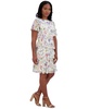 Petite Chiffon Flutter-Sleeve Floral-Print Dress