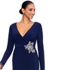 Women's Embellished Surplice Gown