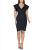 Women's V-neck Ruffle Sleeve Knee Length Dress