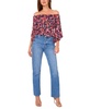 Women's Floral-Print Off-The-Shoulder Flutter-Sleeve Top