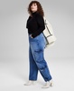 Trendy Plus Size Bungee-Cuff Cargo Jeans, Exclusively at Macy's