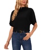 Women's Textured High Neck Wide Sleeve Top
