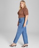 Trendy Plus Size Utility Jeans