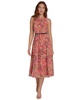 Petite Paisley-Print Belted Midi Dress
