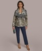 Women's Metallic Jacquard Jacket & Slim Leg Ankle Pants