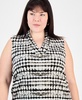 Plus Size Printed Triple-Pleat V-Neck Top