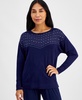 Petite Embellished Boat-Neck Sweater