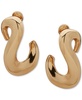 Gold-Tone Twisted Puffy Clip-On Drop Earrings