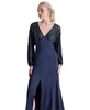 Women's Sequin Embellished Blouson-Sleeve Gown