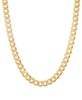 Polished Solid Flat Curb Link 22" Chain Necklace in 14k Gold-Plated Sterling Silver & Sterling Silver 