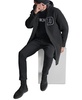 Men's Tufted-Chenille Logo Appliqué Long Hooded Stadium Coat