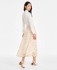 Women's Collared Button-Front Shirt & Pull-On Lace Midi Skirt