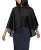 Women's Satin Capelet Evening Wrap with Closure
